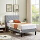 preview thumbnail 17 of 65, VECELO Upholstered Kids Bed Frame with Diamond Tufted Headoard,Twin Size Bed Set of 2