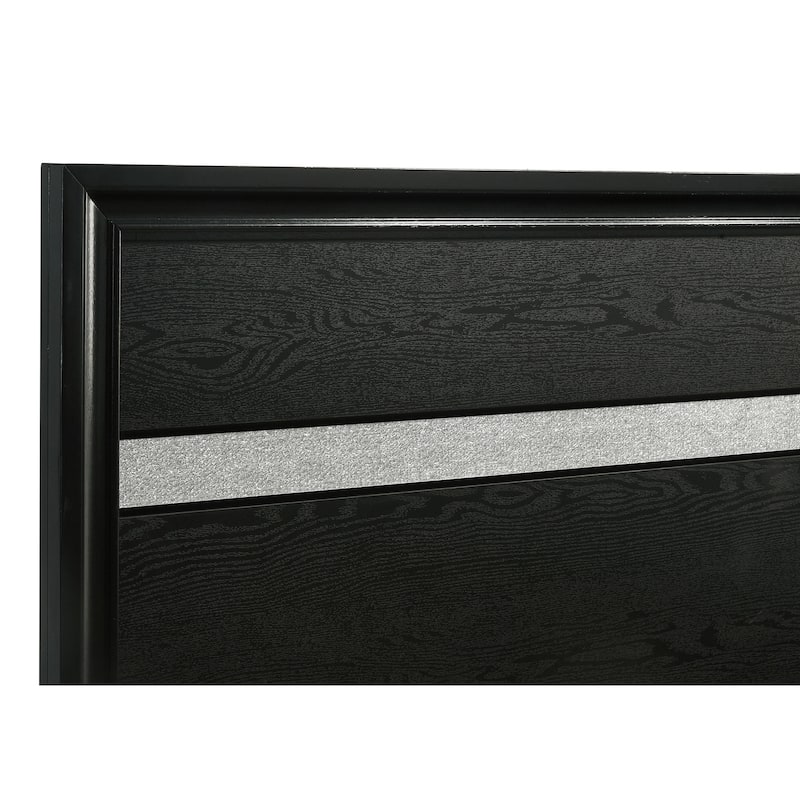 Full Size Solid Wood Panel Bed with Integrated Drawers and Slatted Platform