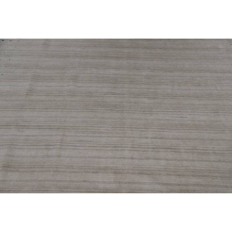 Hand Knotted Oriental 100% Wool Carpet Tribal Animal Pictorial Greys & Charcoal Gabbeh Area Rug - 10' 0'' X 7' 11''