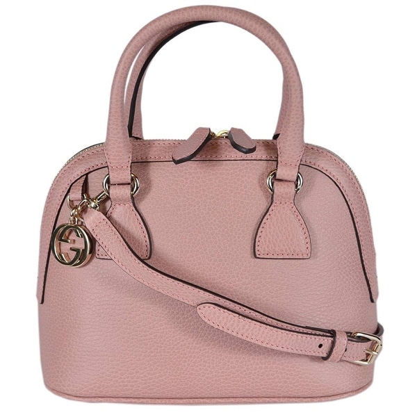 Shop Gucci Women&#39;s Leather 2-Way Convertible GG Charm Small Dome Purse (Soft Pink) - Pink - Mini ...