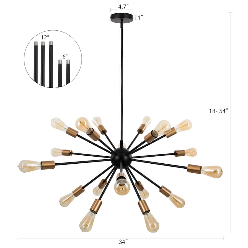 CO-Z Modern 18-Light Sputnik Chandelier Ceiling Light