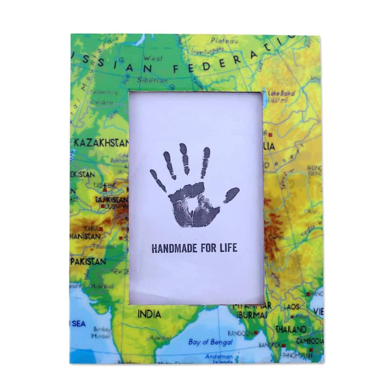 Novica Handmade Travel The World Wood Photo Frame (4X6)