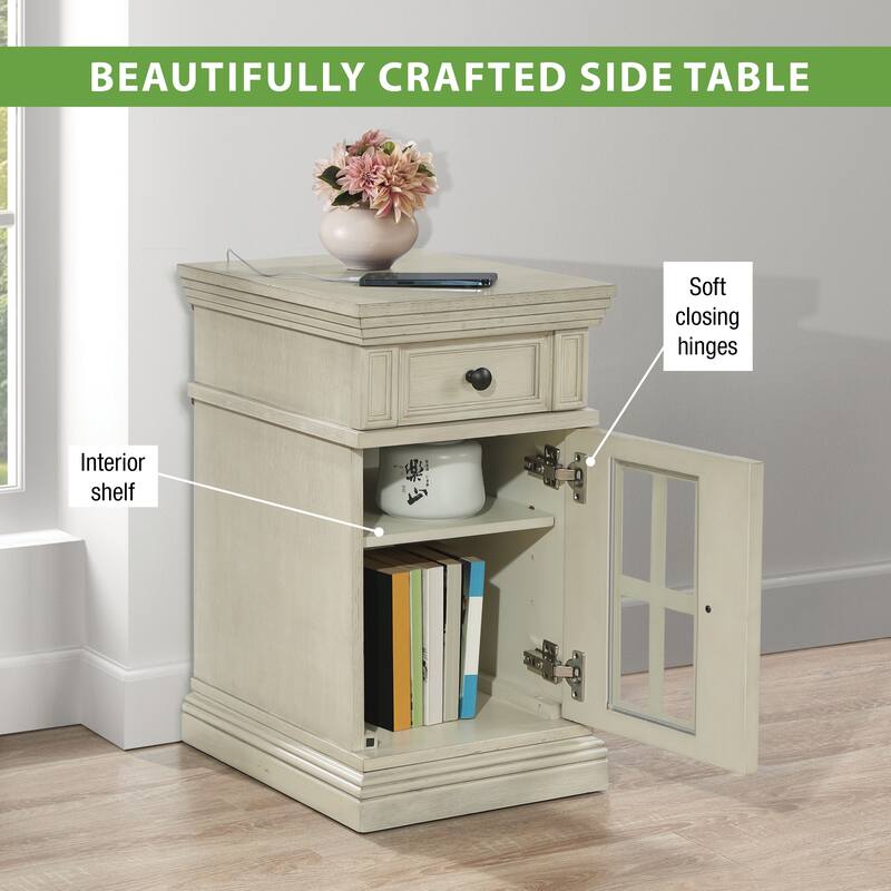 Chair Side Table with Power