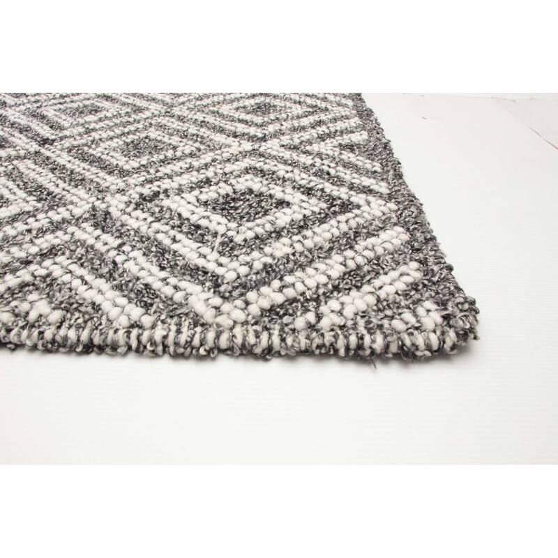 ECARPETGALLERY Braid weave Sienna Black Wool Rug - 5'2 x 7'5