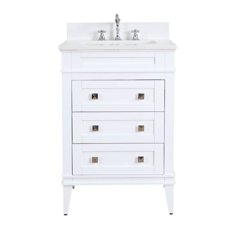 KitchenBathCollection Eleanor 24" Bathroom Vanity with Quartz Top