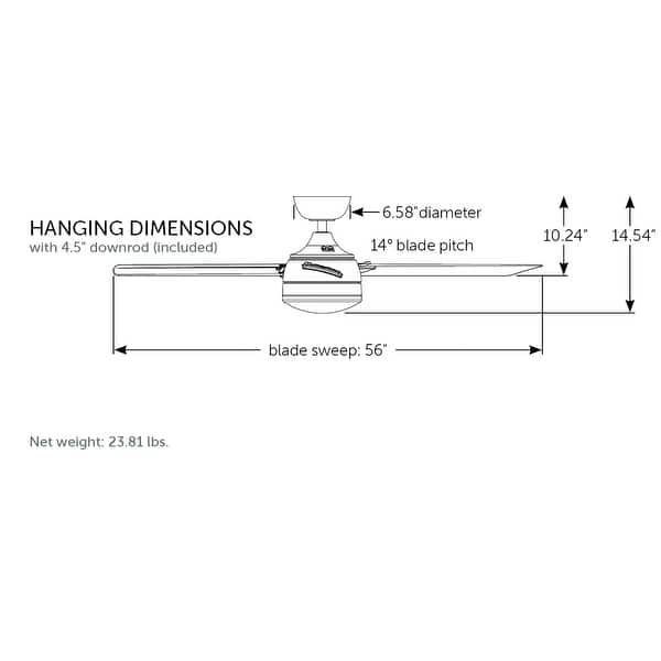 Fanimation Xeno Wet 56 inch Indoor/Outdoor Ceiling Fan with LED Light Kit and Remote - Black
