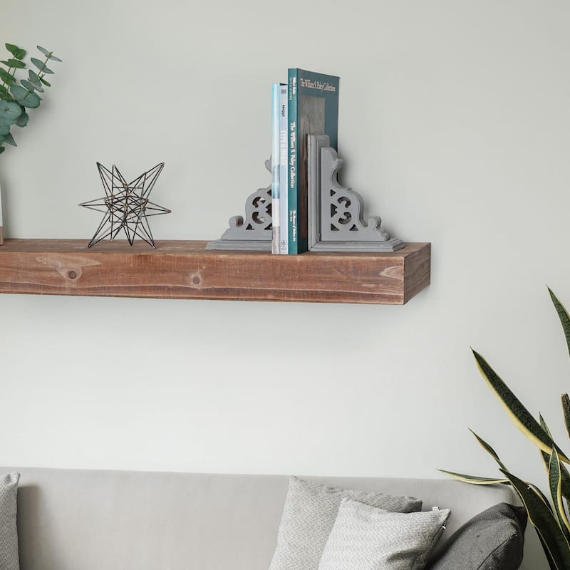 American Art Decor Heavy Duty Wood Bookends for Books/CDs/Vinyls