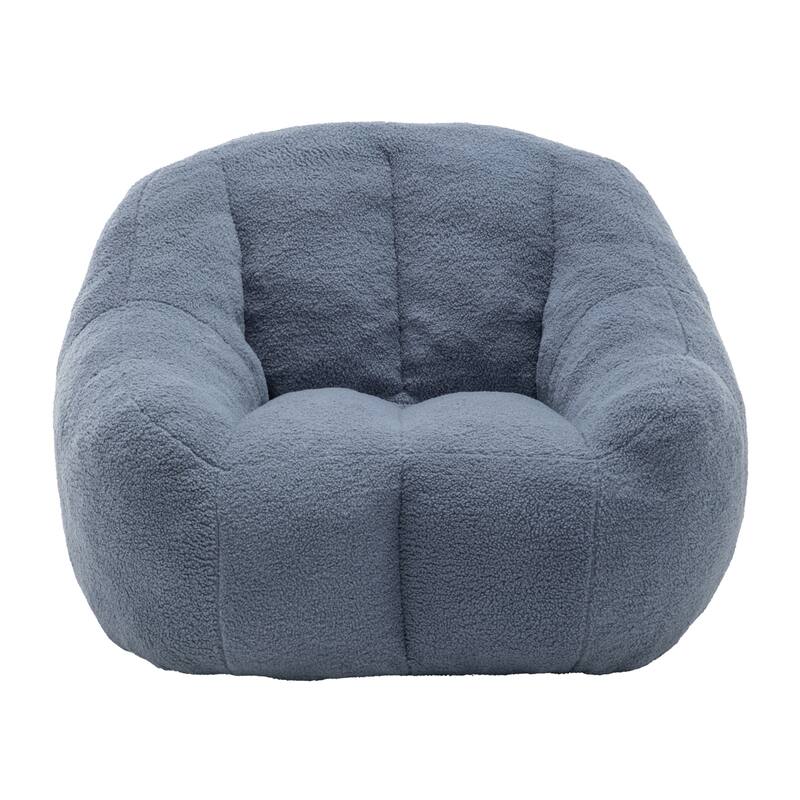 Teddy Fabric Bean Bag Lounge Chairs with Memory Foam Filling