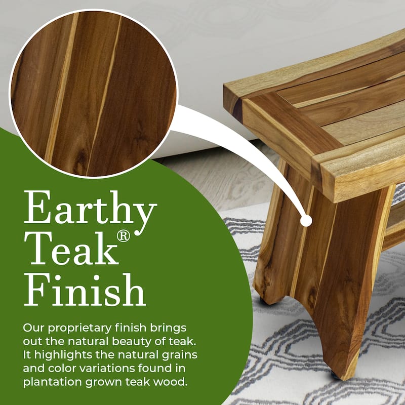 EcoDecors 24 inch, Teak Shower Bench, Teak Bench for Shower, Teak Bench, Shower Teak Bench, Teak Wood Shower Bench