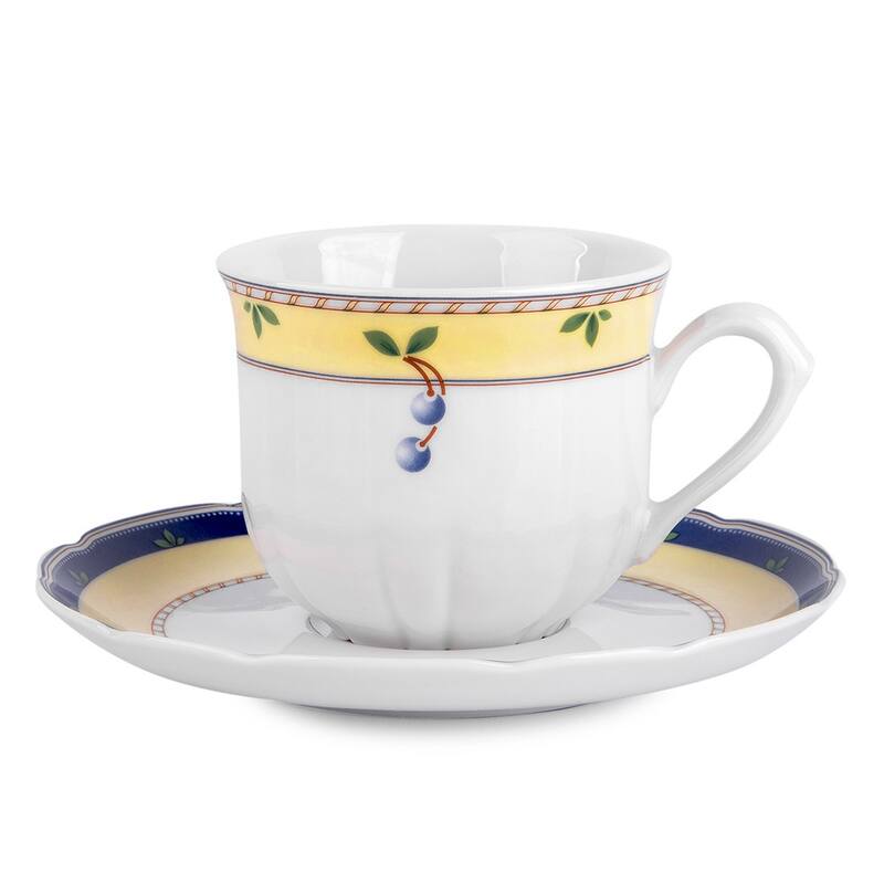 Blueberry Porcelain Tea Coffee Cup and Saucer Set
