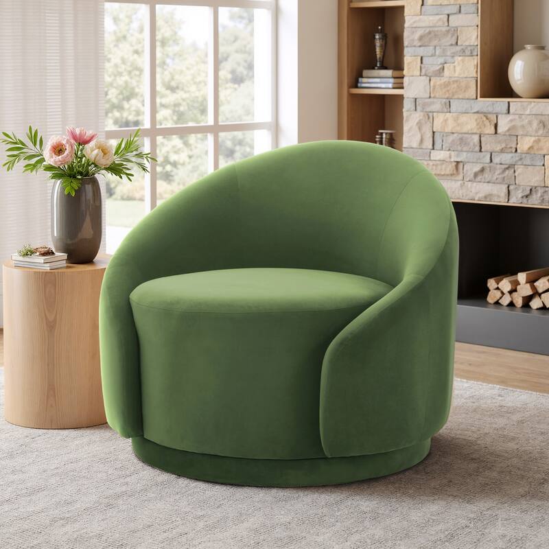 Modern Upholstered Swivel Barrel Chair Accent Lounge Chair