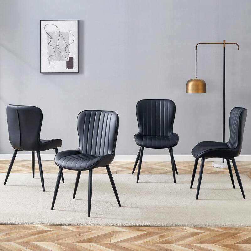 The Minimalist Ergonomic Dining Chair Comes In A Pack of 4, With A Comfortable Design Of Extended And Curved Seat Cushions