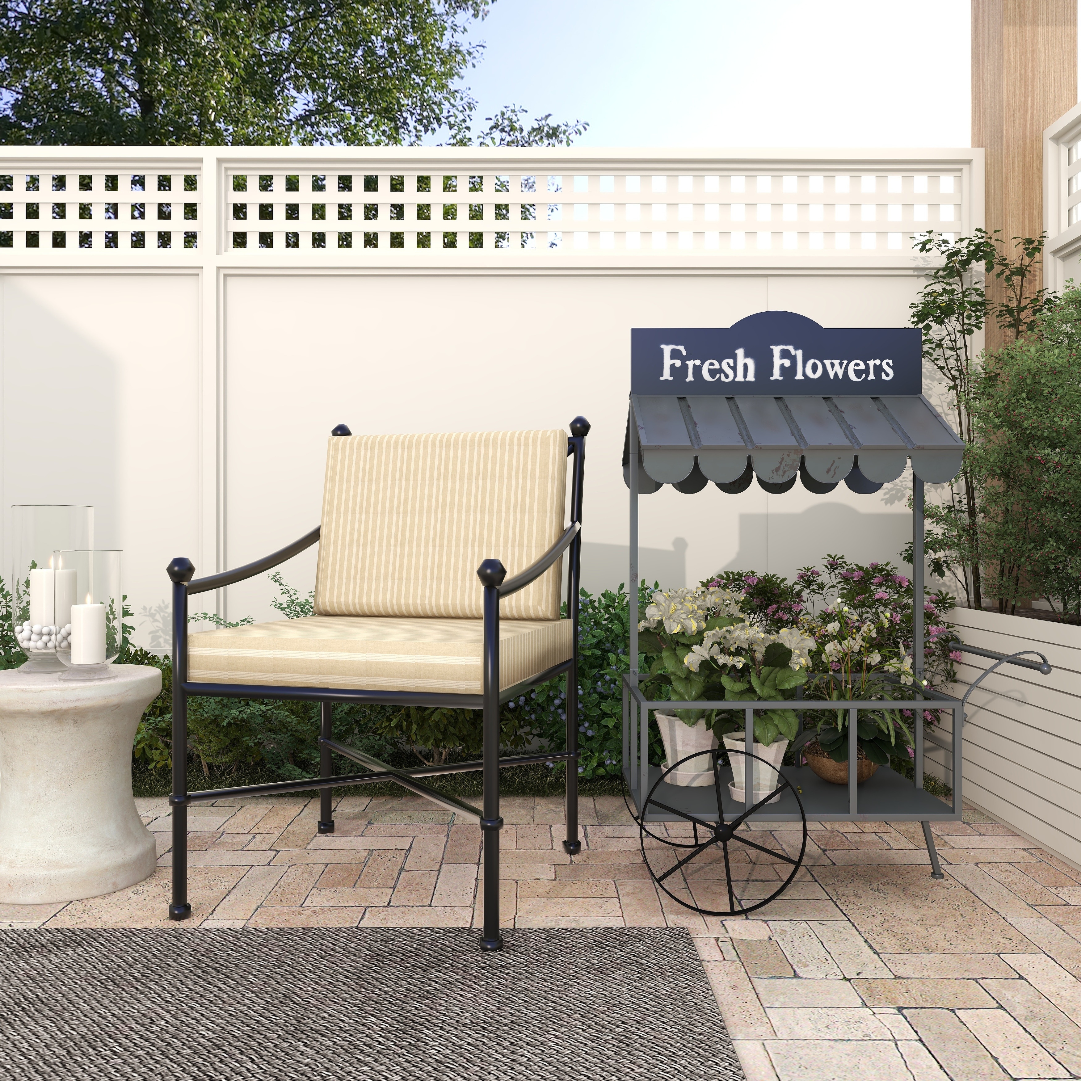 Black Metal Indoor Outdoor Flower Cart Indoor Outdoor Black Metal Indoor Outdoor Flower Cart Indoor Outdoor