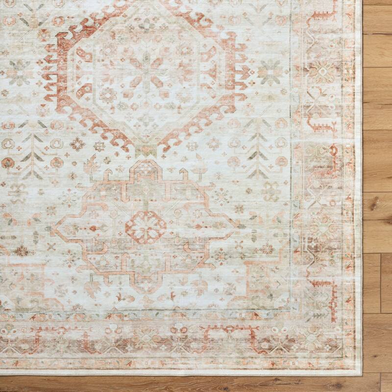 Livabliss Traditional Lavable Medallion Washable Area Rug