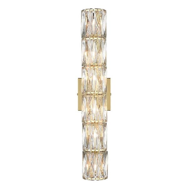 slide 2 of 6, 6 light modern wall light crystal mounted wall sconce with gold finish