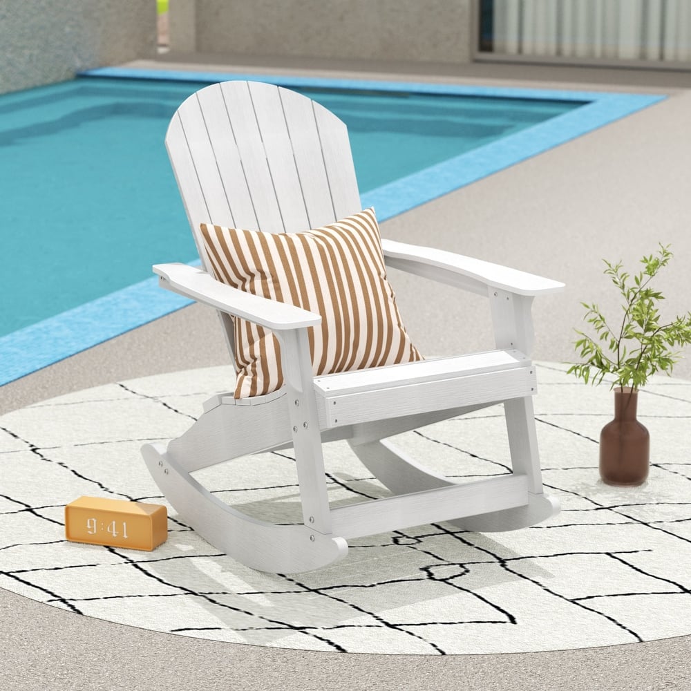 Vineyard HIPS Outdoor Eco-Friendly All Weather Seashell Rocking Adirondack Chair