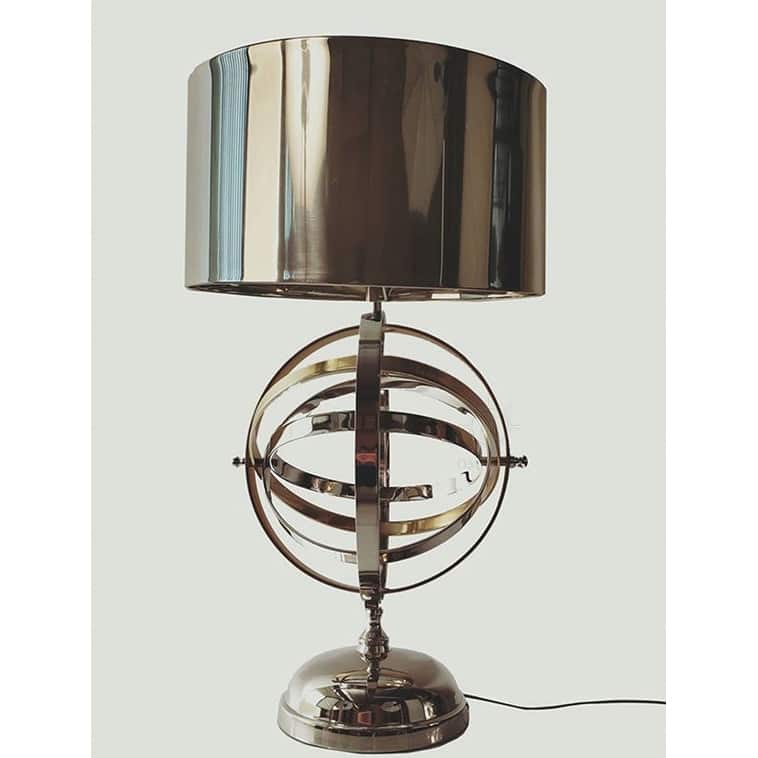 Aluminum Table Lamp - 17" Wide Opulence Design - Bedside Night Light for Bedroom Decor