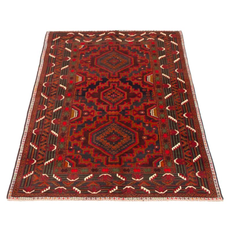 Teimani Red Rug 3'11" x 6'7" - 3'11 x 6'7