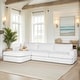 preview thumbnail 2 of 34, Reid 123 in. Left or Right Arm Facing Rectangular Sectional Sofa with Round Arms Snow Fleck - Left Facing