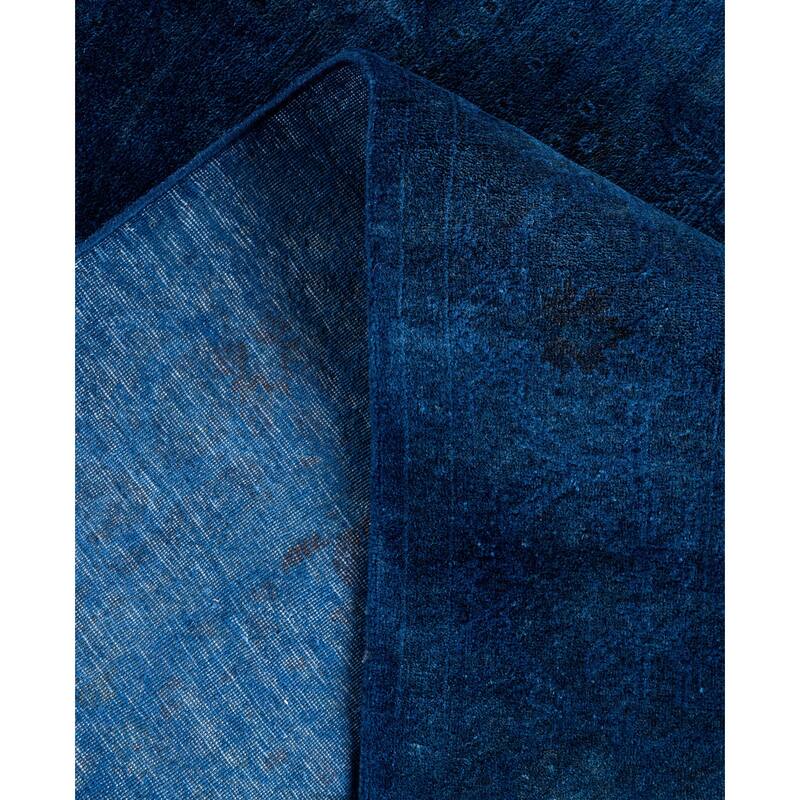 Overdyed One-of-a-Kind Hand-Knotted Area Rug - Blue - 4' 2" x 6' 6"
