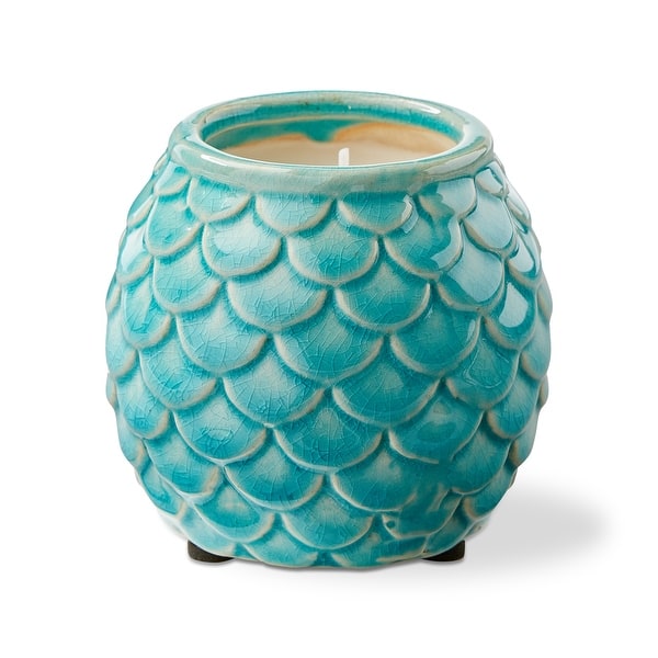 slide 2 of 2, Scales Citronella Candle Teal Teal Terracotta Summer