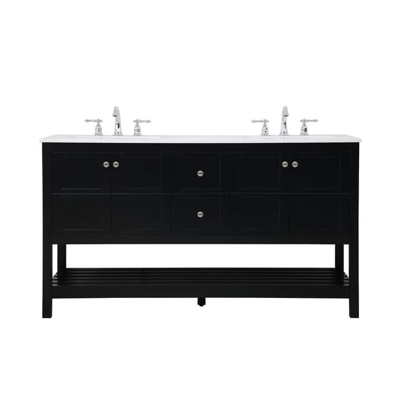Elegant Lighting VF16460D Theo 60" Free Standing Double Basin Vanity
