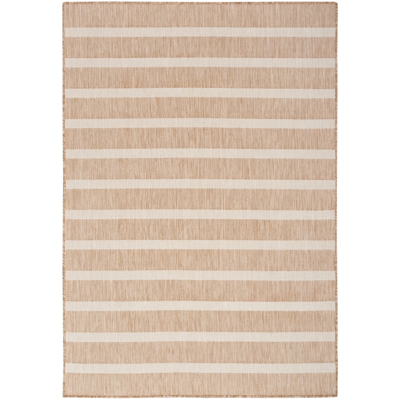 Nourison Selerno Indoor/Outdoor Striped Area Rug. - 4'x6' - Beige/Ivory