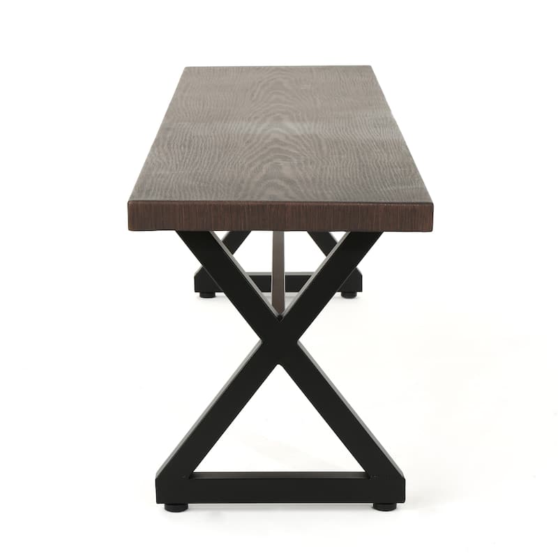 Roomfitters Aluminum Outdoor Dining Bench with Sturdy Steel Frame, Stylish and Durable Design, Perfect for Patio and Garden Use