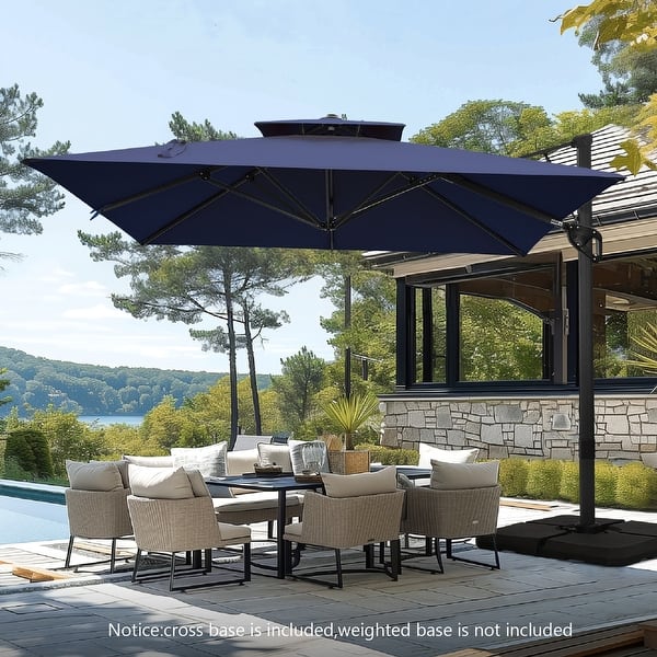 MAISON ARTS 12 ft Automatic Hydraulic Cantilever Umbrella Aluminum Pole 360 Degree Rotation - Grey-No Weights MAISON ARTS 12 ft Automatic Hydraulic Cantilever Umbrella Aluminum Pole 360 Degree Rotation - Grey-No Weights