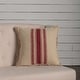 preview thumbnail 1 of 1, Vintage Burlap Stripe Pillow Antique Creme/Bright Red