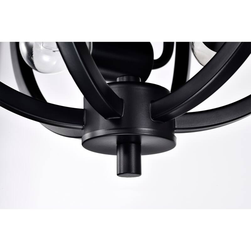 Fiona 14 Inch Farmhouse Style Matte Black Flush Mount Ceiling light