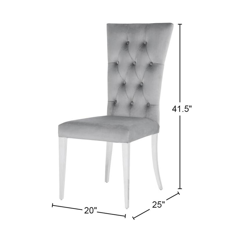 Set of 2 Velvet Upholstered Side Chairs