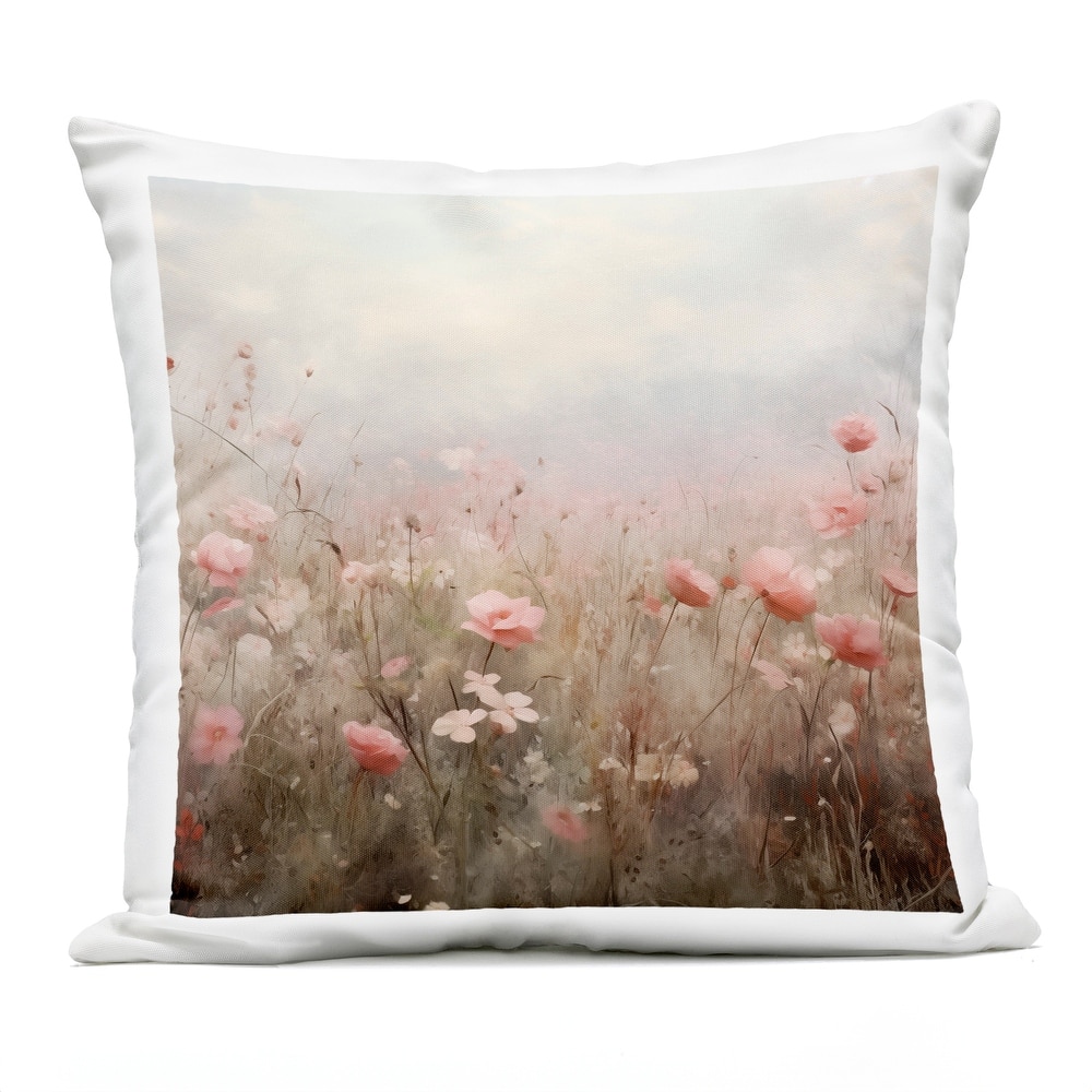 Stupell Blooming Pink Meadow Flowers Printed Outdoor Throw Pillow Design by Arlington Prints