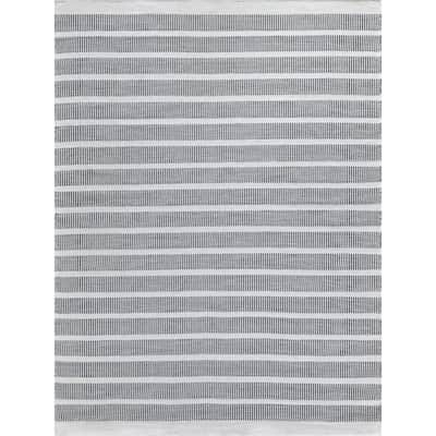 EXQUISITE RUGS Boca Indoor/Outdoor Flatweave PET yarn Ivory/Black Area Rug.