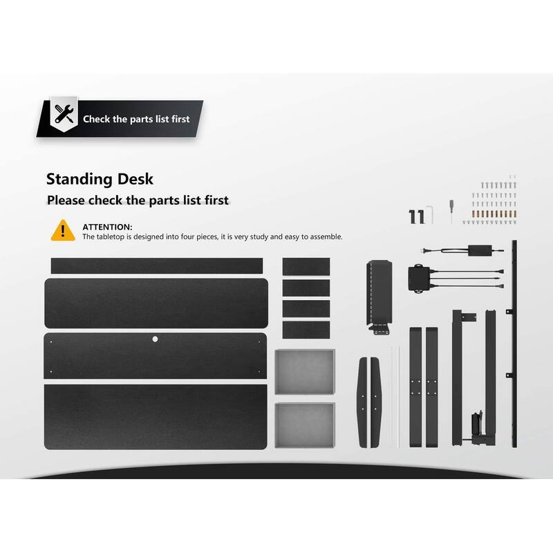 FEZIBO Height Adjustable Electric Standing Desk with Double Drawer, Stand Up Desk with Storage Shelf, Sit Stand Desk