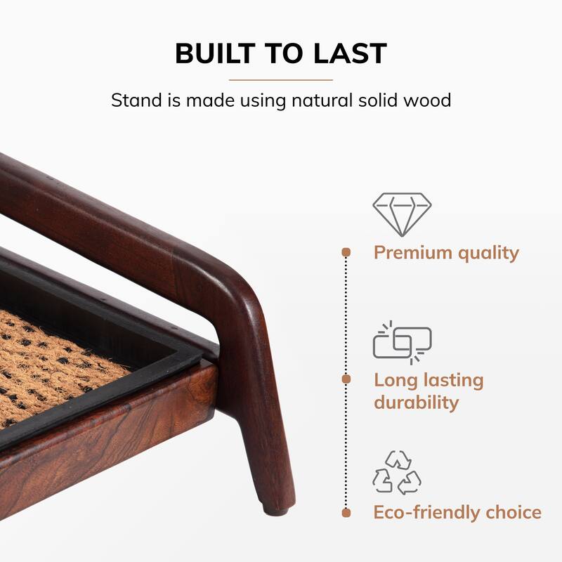 Jani Single-Tier Brown Stand 2-Pair Rubber Boot Tray