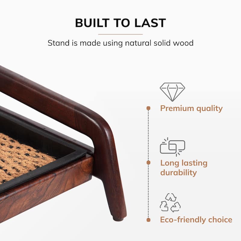 Jani Single-Tier Brown Stand 3-Pair Rubber Boot Tray