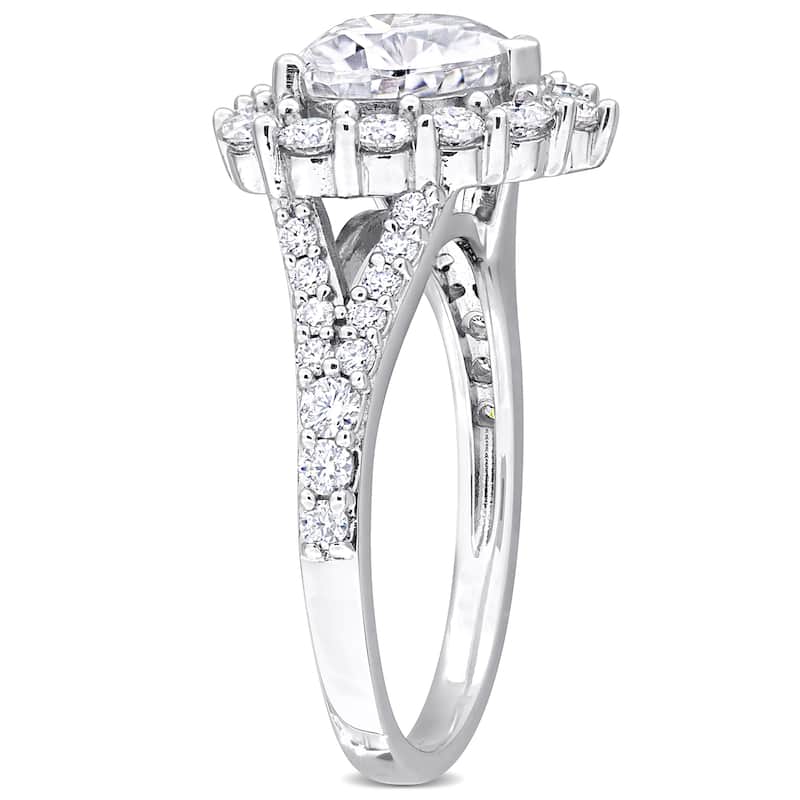 Miadora 3ct DEW Heart-Shaped Created Moissanite Ring in Sterling Silver