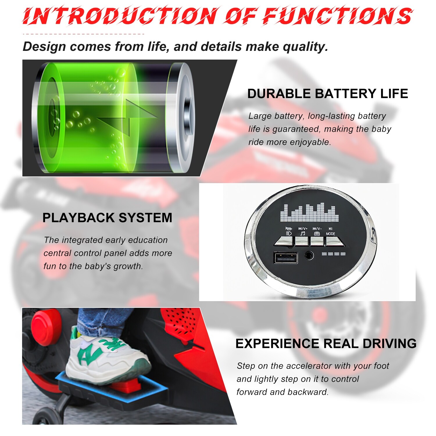 Battery Motorcycle, 3 Wheel Motorcycle,Riding Motorized Car