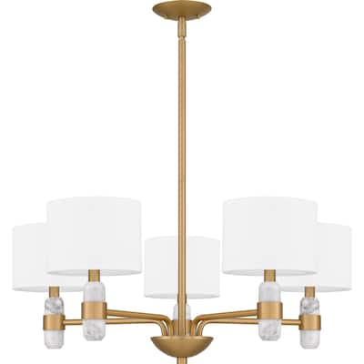 Kimberly 5-Light Brushed Weathered Brass Chandelier