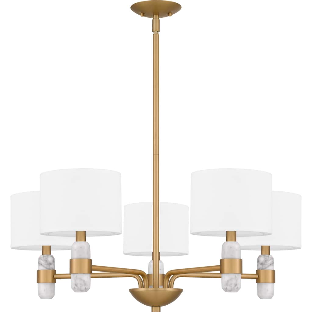 Kimberly 5-Light Brushed Weathered Brass Chandelier