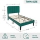 preview thumbnail 18 of 25, Twin Upholstered Platform Bed Frame with Headboard and 12 Wooden Slats, Adjustable Height,
