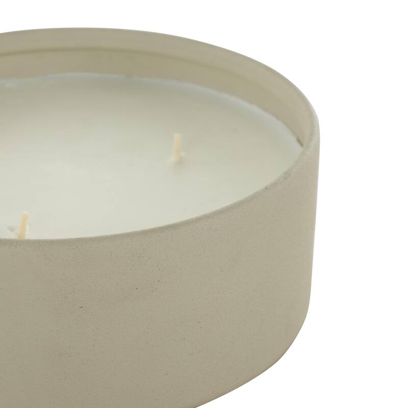 Beige, Black or Cream Metal Scented Textured 22oz 3 Wick Decorative Candle with White Wax