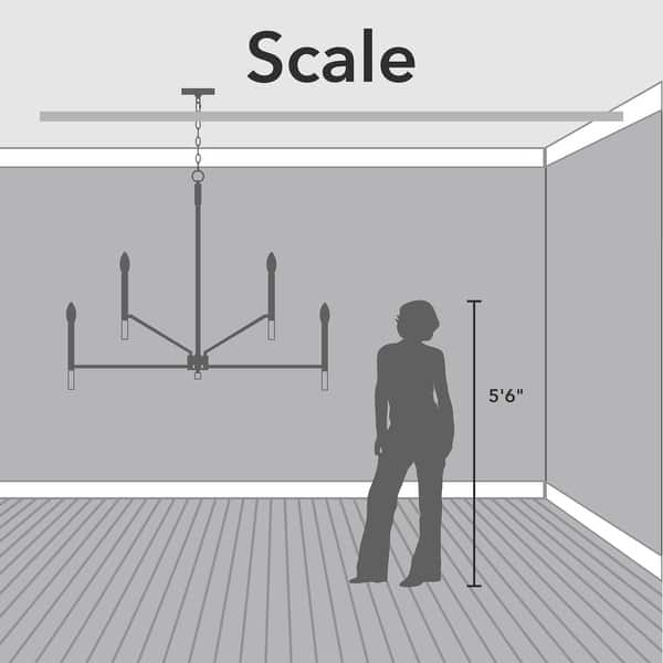 dimension image slide 0 of 4, Hunter Sunjai 9-Light 2-Tier Chandelier - Entry, Dining Room, Living Room - Candle, Geometric, Contemporary, Glam