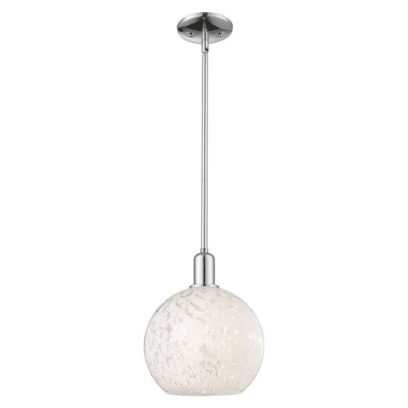 Innovations Lighting Endless Possibilities Arcadia - White Mouchette - 1 Light 10" Stem Hung Mini Pendant - Polished Chrome