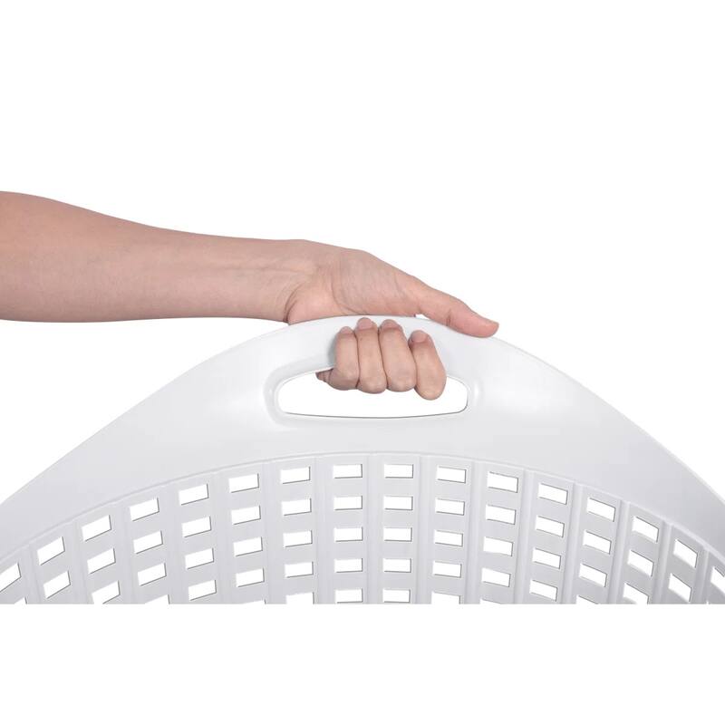 1.7 BU / 63.5L Round Flex Wicker Hamper, 3 Pack, White