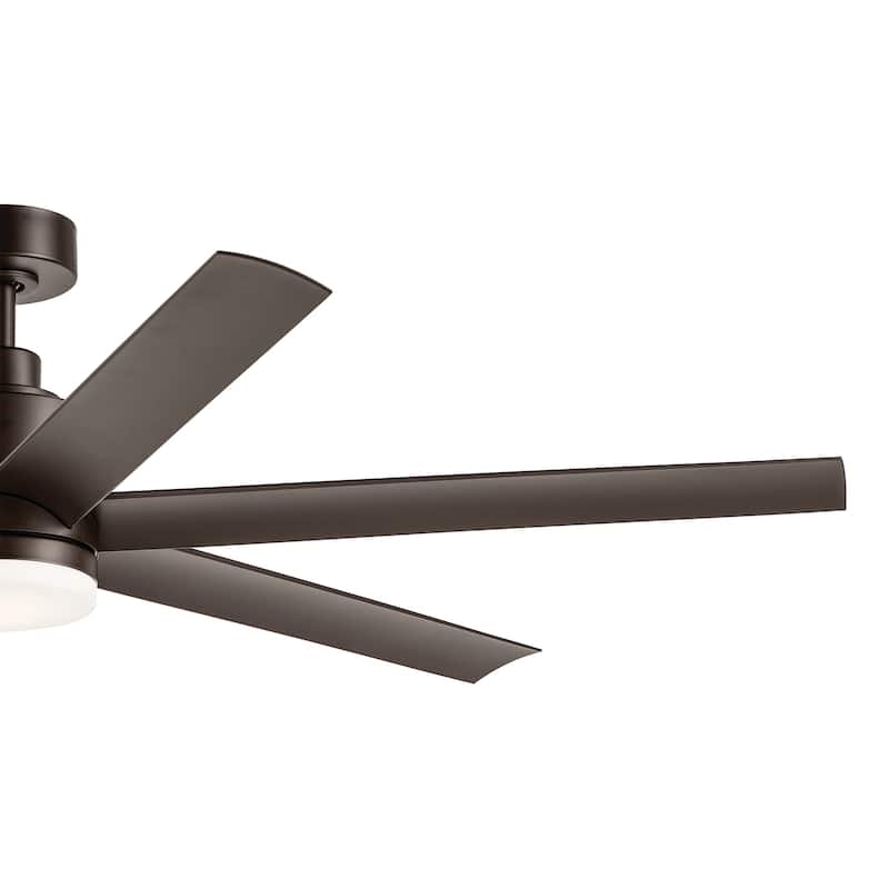 Kichler Lighting Loa 65 Inch Ceiling Fan with Satin Etch Glass in Satin Natural Bronze with Satin Natural Bronze Blades