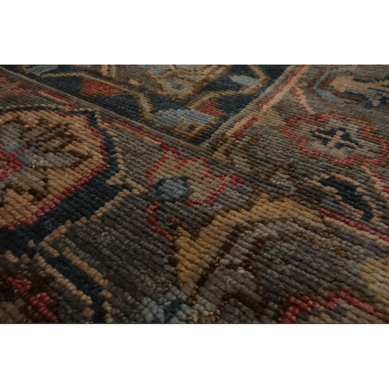 Hand Knotted Arts & Craft Mossy Gray Turkish Oushak 100% Wool Area Rug