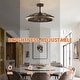 preview thumbnail 7 of 13, 29" Antique Bronze 3-blade Crystal Fandelier Bladeless Ceiling Fan with Light and Remote
