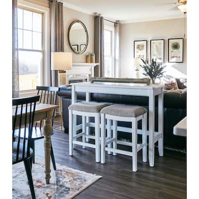 New Ridge Home Pub-Height Sofa Table with Two Counter-Height Stools